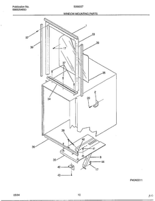 Window Mounting Parts Diagram and Parts List for 5068007B  Frigidaire Air Conditioner