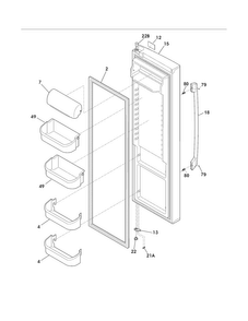 Refrigerator Door Diagram and Parts List for FPHS2386LF4  Frigidaire Refrigerator