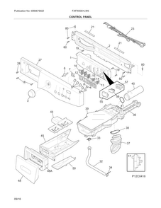 Control Panel Diagram and Parts List for FAFW3001LW5  Frigidaire Washer