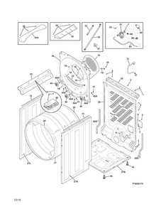 Cabinet/drum Diagram and Parts List for EIMED55IIW3  Electrolux Dryer