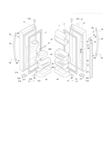 Fresh Food Door Diagram and Parts List for FGUB2642LE4  Frigidaire Refrigerator