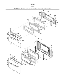 Doors Diagram and Parts List for 79078049413  Kenmore Range