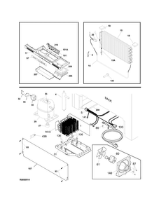 System Diagram and Parts List for FPFU19F8RFB  Frigidaire Freezer
