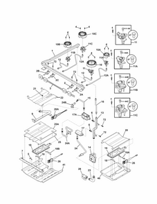 Burner Diagram and Parts List for 79078019002  Kenmore Range