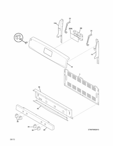 Backguard Diagram and Parts List for 79073233310  Kenmore Range