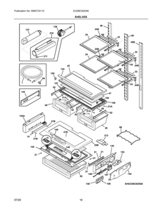 Shelves Diagram and Parts List for EI23BC82SS6  Frigidaire Refrigerator
