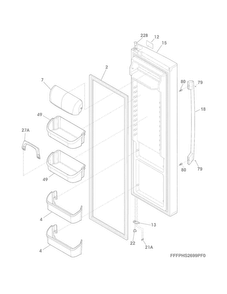 Refrigerator Door Diagram and Parts List for FPHS2399PF4A  Frigidaire Refrigerator