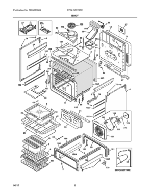 04 - BODY Diagram and Parts List for FPGH3077RFE  Frigidaire Range