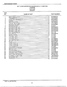 30` Floor Burner Page 2 Diagram and Parts List for 2438A  Frigidaire Range