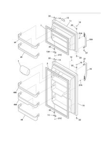 Doors Diagram and Parts List for CFHT1826LP6  Frigidaire Refrigerator