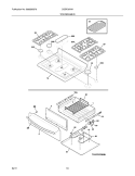 TOP/DRAWER Diagram and Parts List for CGGF3076KWJ  Frigidaire Range