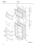 DOOR Diagram and Parts List for FRT18LN5BQ3  Frigidaire Refrigerator