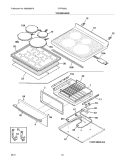 TOP/DRAWER Diagram and Parts List for CPIF3093LFB  Frigidaire Range