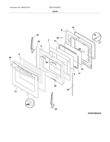 Door Diagram and Parts List for BGGF3045RFC  Frigidaire Range