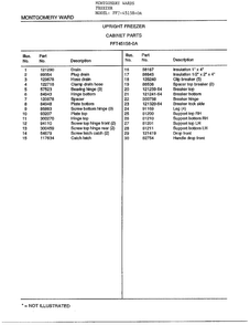 Upright Freezer/cabinet Parts Page 2 Diagram and Parts List for 45158-OA  Frigidaire Freezer