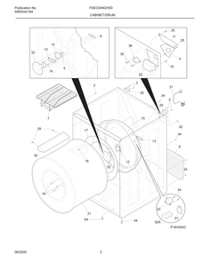 Cabinet/Drum Diagram and Parts List for FSEC849GHS0  Frigidaire Dryer