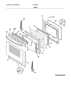 Door Diagram and Parts List for CGIF3036TDA  Frigidaire Range