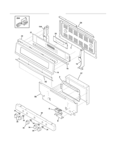 Backguard Diagram and Parts List for FGGF304DLB2  Frigidaire Range