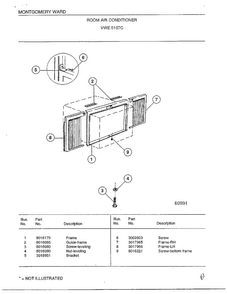 Room Air Conditioner Page 5 Diagram and Parts List for 5198B  Frigidaire Air Conditioner