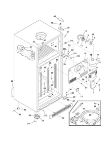 Cabinet Diagram and Parts List for LGHT2137LP7  Frigidaire Refrigerator