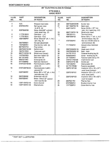 30" Electric Range/basic Body Page 2 Diagram and Parts List for 4420A  Frigidaire Range