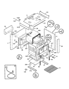 Body Diagram and Parts List for TGF605WFD5  Tappan Range