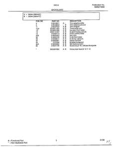 Backguard Page 2 Diagram and Parts List for 280440C  Frigidaire Range