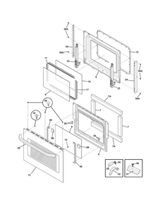 Doors Diagram and Parts List for FFET3025LSB  Frigidaire Wall Oven