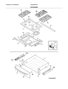Top/drawer Diagram and Parts List for CGDS3065PFN  Frigidaire Range