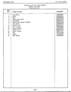 Mounting Page 2 Diagram and Parts List for 5565B  Frigidaire Air Conditioner