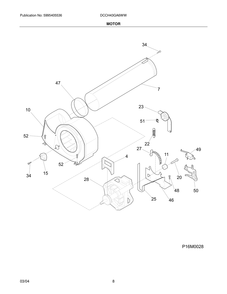 Motor Diagram and Parts List for DCCH43GA6WW  Frigidaire Dryer