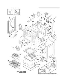 Body Diagram and Parts List for LEEF3021MWB  Frigidaire Range