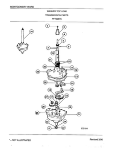 Washer Top Load/transmission Parts Diagram and Parts List for 6287C  Frigidaire Washer