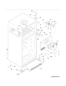 Cabinet Diagram and Parts List for 2536172201E  Kenmore Refrigerator