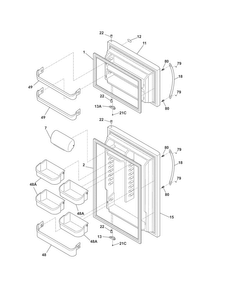 Doors Diagram and Parts List for FRT18S8KS9  Frigidaire Refrigerator