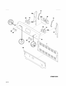 Backguard Diagram and Parts List for 79093003311  Kenmore Range