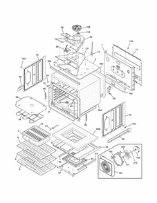 Upper Oven Diagram and Parts List for 79049533311  Kenmore Wall Oven