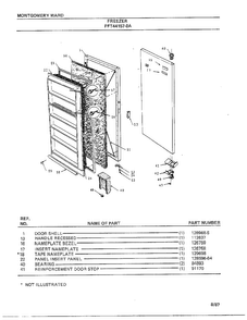 Freezer Diagram and Parts List for 44157A-0  Frigidaire Freezer