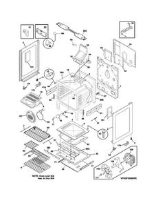Body Diagram and Parts List for FGGF3054MFD  Frigidaire Range