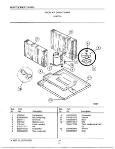 Room Air Conditioner Page 5 Diagram and Parts List for 5291003  Frigidaire Air Conditioner