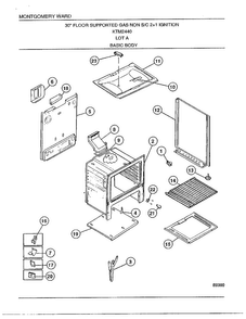 30"/basic Body Diagram and Parts List for 2440A  Frigidaire Range