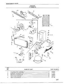 Freezer Page 3 Diagram and Parts List for 46656B-7  Frigidaire Freezer