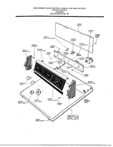 Control Housing, Top Panel And Parts Diagram and Parts List for 7347A  Frigidaire Dryer