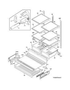 Shelves Diagram and Parts List for FGUN2642LE6  Frigidaire Refrigerator
