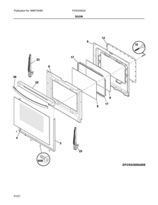 Door Diagram and Parts List for FCRG3052ABC  Frigidaire Range