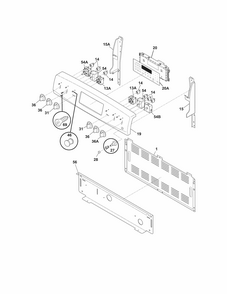 Backguard Diagram and Parts List for 79092903016  Kenmore Range