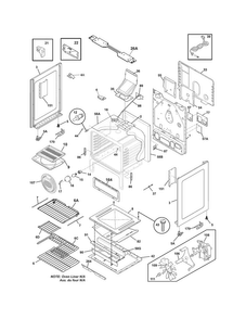Body Diagram and Parts List for FGGF305MKFN  Frigidaire Range