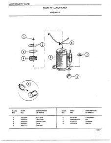 Room Air Conditioner Page 4 Diagram and Parts List for 5601A  Frigidaire Air Conditioner