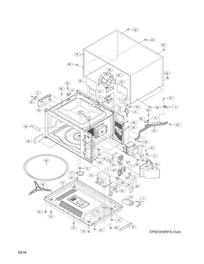 Oven,cabinet Diagram and Parts List for CPMO209RFA  Frigidaire Microwave