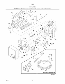 Ice Maker Diagram and Parts List for 25378899012  Kenmore Refrigerator